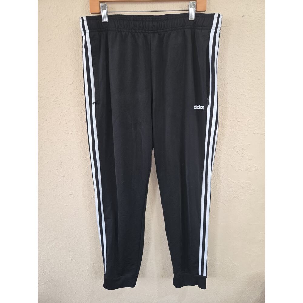 Adidas Men's 3 stripes Jogger Athletic Pants, Black, Size XL